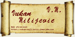 Vukan Milijević vizit kartica